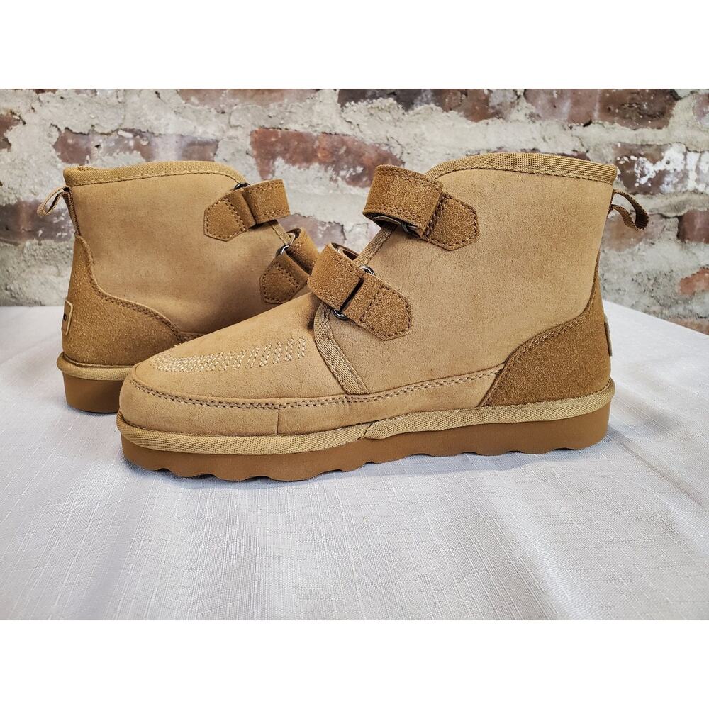 CENNID Womens Boots Size 7 Tan Suede Hook Loop Water Resistant Warm Lined